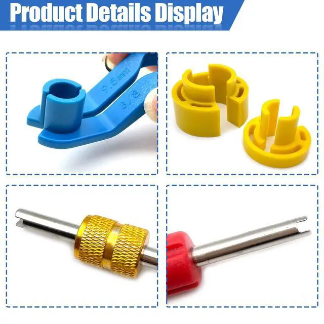 Alt view image 3 of 7 - 16PCS Car AC Fuel Line Disconnect Removal Tool Set with Storage Box, Valve Core Remover Tool Kit for 1/4 5/16 3/8 1/2 5/8 3/4 7/8 Inch Master Quick Disconnect Tool Kit for Auto Repair Tools