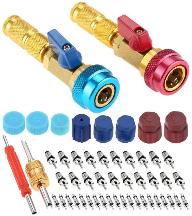 Main image of R134A Refrigerant AC Valve Core Remover Installer Tool Set | AC High/Low Pressure Valve Core Removal Tool with Valve Core,AC Service Port Cap,Valve Stem for Auto Air Conditioning Systems