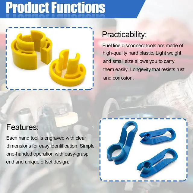 Alt view image 5 of 7 - 16PCS Car AC Fuel Line Disconnect Removal Tool Set with Storage Box, Valve Core Remover Tool Kit for 1/4 5/16 3/8 1/2 5/8 3/4 7/8 Inch Master Quick Disconnect Tool Kit for Auto Repair Tools