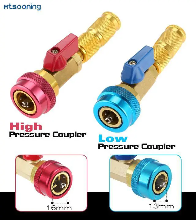 Alt view image 2 of 7 - R134A Refrigerant AC Valve Core Remover Installer Tool Set | AC High/Low Pressure Valve Core Removal Tool with Valve Core,AC Service Port Cap,Valve Stem for Auto Air Conditioning Systems