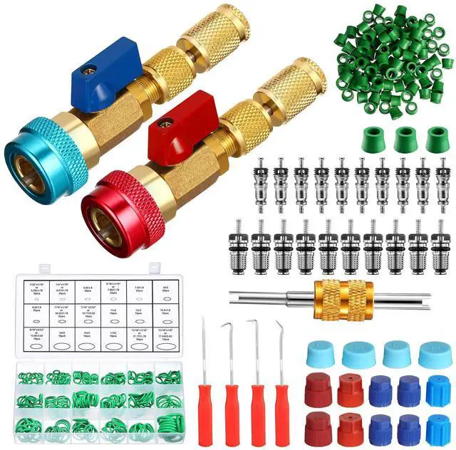 Main image of DaisyInner 413 Pcs R134A Valve Core Tools A/C Refrigerant Valve Core Quick Remover and Rubber Sealing O Ring Kit 1/4 Replacement Gaskets Hose Seals for Automotive Air Conditioner System