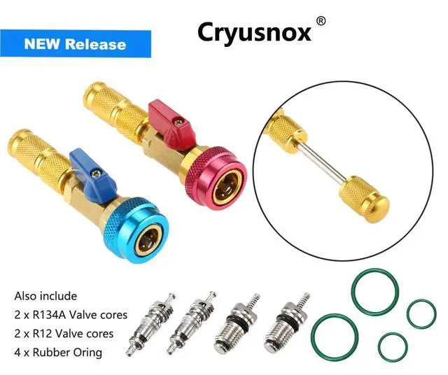 Alt view image 2 of 5 - R134A R12 Valve Core Quick Remover Installer, Air Conditioning Adjustable High and Low Pressure Valve Core Tool kit within Impact Water proof storage case