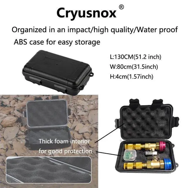 Alt view image 5 of 5 - R134A R12 Valve Core Quick Remover Installer, Air Conditioning Adjustable High and Low Pressure Valve Core Tool kit within Impact Water proof storage case