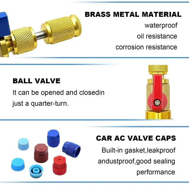 Alt view image 5 of 7 - 31Pcs A/C Valve Core Tool Kit R134A Remover Installer Set | Fits cars trucks SUVs. R134a valve core remover set. 31pcs seal caps. High low AC tool. Durable repair kit