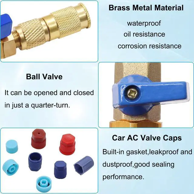 Alt view image 4 of 6 - TWTADE R134A Valve Core Quick Remover Installer Tool Kit - High Low Pressure Car A/C Valve Core Removal Tool, Schrader Valve Stem Cores & Seal Caps for R12 R134a Refrigeration Air Conditioner System