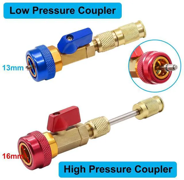 Alt view image 5 of 6 - TWTADE R134A Valve Core Quick Remover Installer Tool Kit - High Low Pressure Car A/C Valve Core Removal Tool, Schrader Valve Stem Cores & Seal Caps for R12 R134a Refrigeration Air Conditioner System