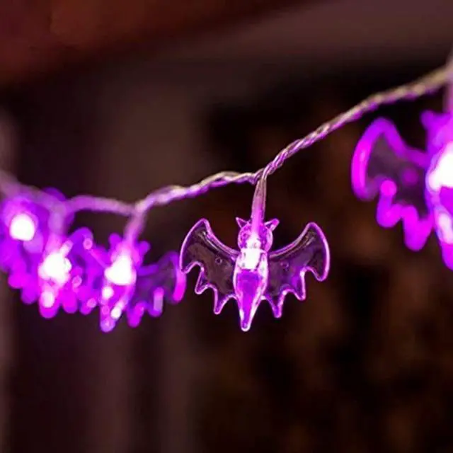 Main image of Halloween String Lights 10Ft 20 LEDs Battery Operated Outdoor Decorations Bat Lights for Halloween Party Decor