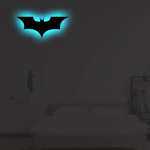 Alt view image 6 of 7 - Bat Lamp Neon Sign LED Bat Signal Night Light 16 Colors Adjustable Man Cave Party Home Bedroom Christmas Halloween Decoration Lights Birthday Gifts