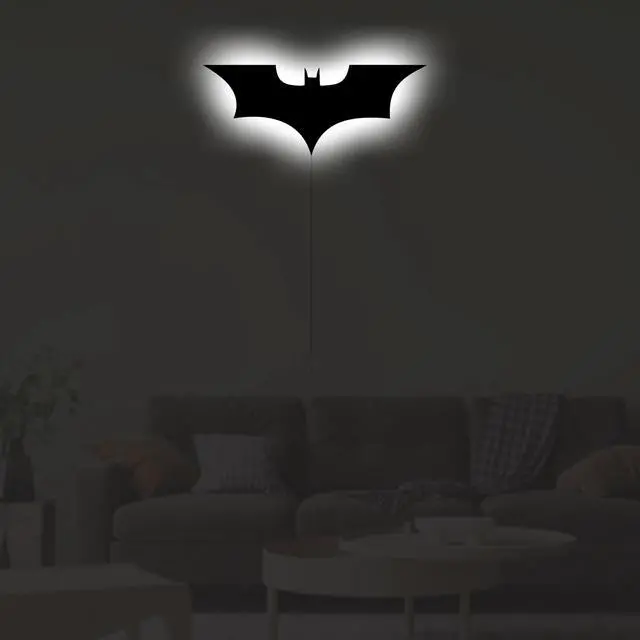 Alt view image 7 of 7 - Bat Lamp Neon Sign LED Bat Signal Night Light 16 Colors Adjustable Man Cave Party Home Bedroom Christmas Halloween Decoration Lights Birthday Gifts