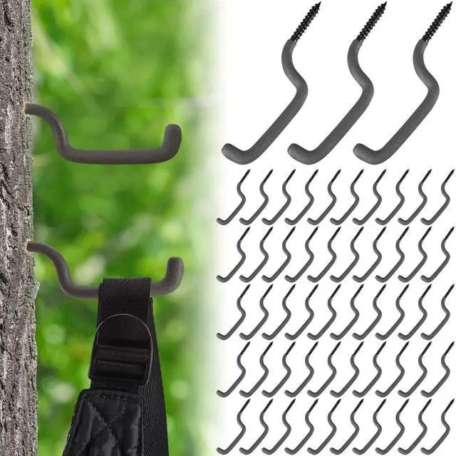Main image of Bow Hangers for Tree Stand, Bow Hooks for Hunting | Bow and Gear Accessory, Hook Holder Bulk, for Archery, Hunting, Pointed Tips, Easily Screw into Tree, 4.5 x 1.5 Inch