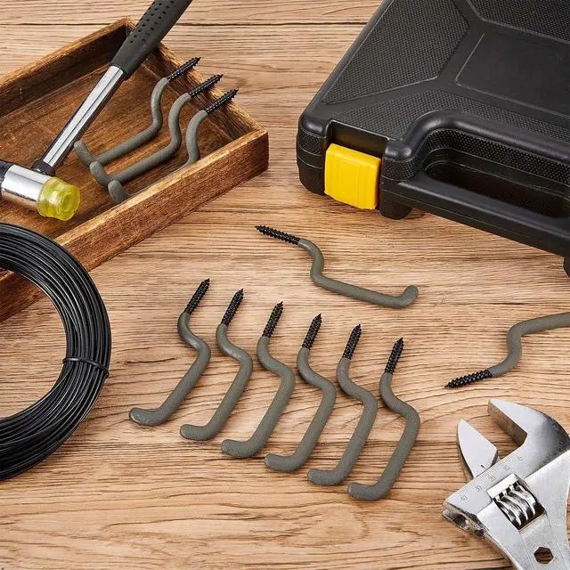 Alt view image 5 of 7 - Bow Hangers for Tree Stand, Bow Hooks for Hunting | Bow and Gear Accessory, Hook Holder Bulk, for Archery, Hunting, Pointed Tips, Easily Screw into Tree, 4.5 x 1.5 Inch