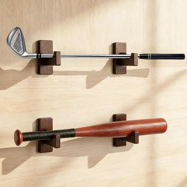 Alt view image 6 of 7 - 2 Pack Universal Wood Bow Rack for Wall, Compound Bow Wall Mount, Bow Hanger Display Archery for Recurve Compound Bow Sword, Hold 1 Bow, Felt Protection and No Scratches