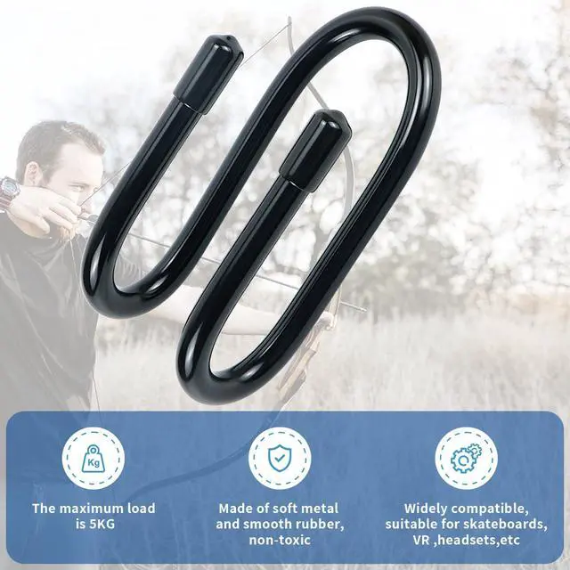Alt view image 4 of 7 - Kesywale Pack of 2 Bow Hanger Wall Mount Adjustable Bows Holder Storage Wall Rack to Display Your Bow (2)
