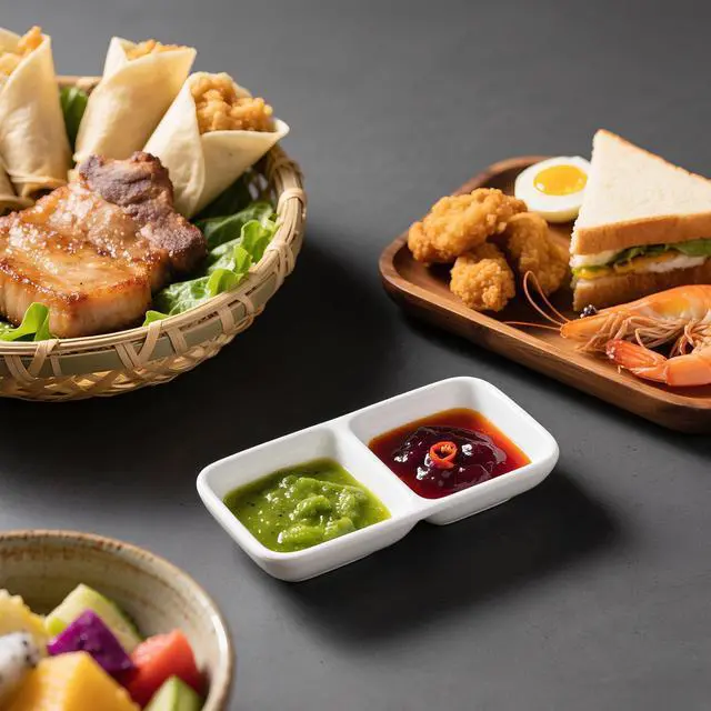 Alt view image 4 of 6 - 12 PCS Dual Dipping Sauce Bowls, 2-Compartment Melamine Plastic Dip Trays, Divided Sauces Dishes for Ketchup, Soy Sauce, Wasabi, BBQ, Appetizers, Perfect for Parties, Restaurants Family Gatherings