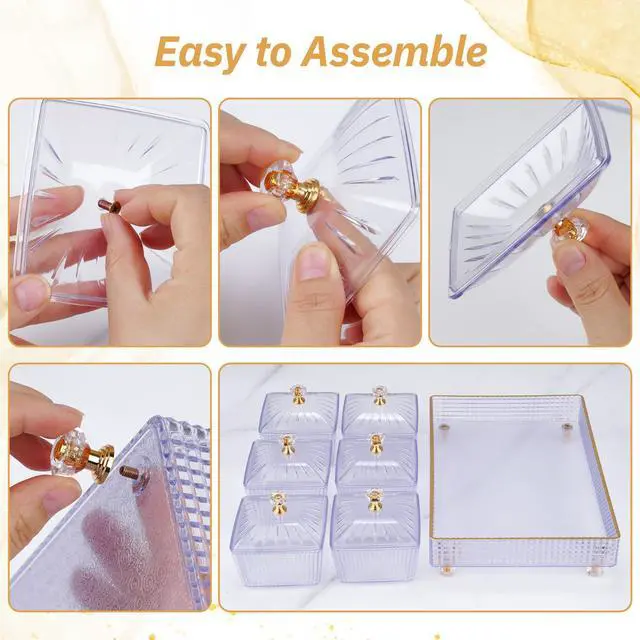 Alt view image 7 of 7 - NiHome Ice Chilled Party Platter Tray with 6 Sections & Covers for Salads, Fruits, Condiments, Appetizers, BPA-Free Plastic, Ice Storage to Keep Food Fresh for Indoor & Outdoor Parties, BBQs, Picnics