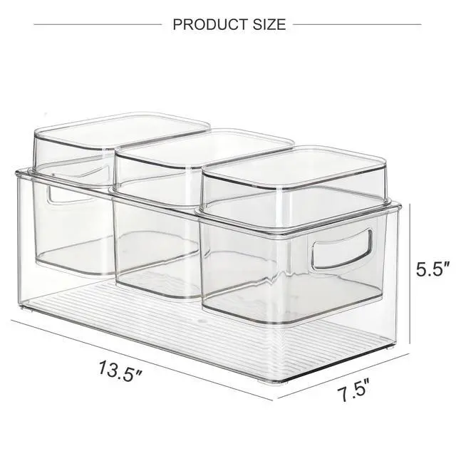 Alt view image 4 of 7 - Hudgan Large Taco Bar Serving Set for Party with 3 Separate Containers, Mimosa Bar Accessories with Lids, Chilled Condiment Caddy Organizer for Salad, Fruit, Party Garnish