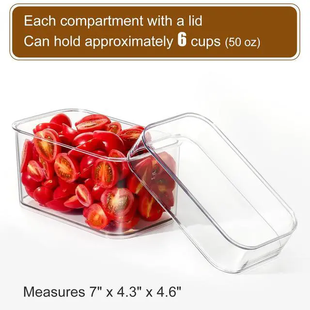 Alt view image 5 of 7 - Hudgan Large Taco Bar Serving Set for Party with 3 Separate Containers, Mimosa Bar Accessories with Lids, Chilled Condiment Caddy Organizer for Salad, Fruit, Party Garnish