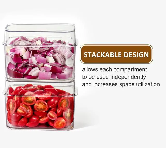 Alt view image 7 of 7 - Hudgan Large Taco Bar Serving Set for Party with 3 Separate Containers, Mimosa Bar Accessories with Lids, Chilled Condiment Caddy Organizer for Salad, Fruit, Party Garnish