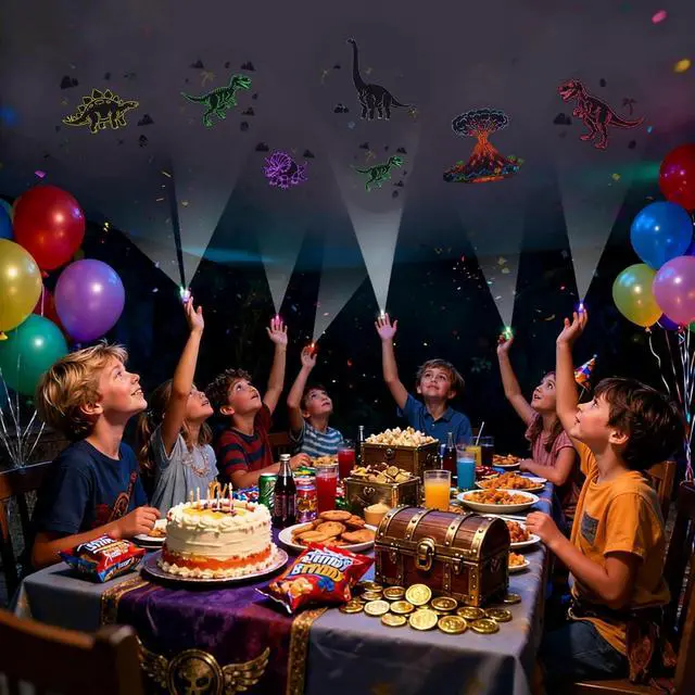 Alt view image 4 of 7 - 40PCS Dinosaur Party Favors LED Finger Lights for Goodie Bag Stuffers Set | 40pcs dinosaur LED finger lights with 6 designs, great for goodie bag stuffers, treat bags, and party decor.