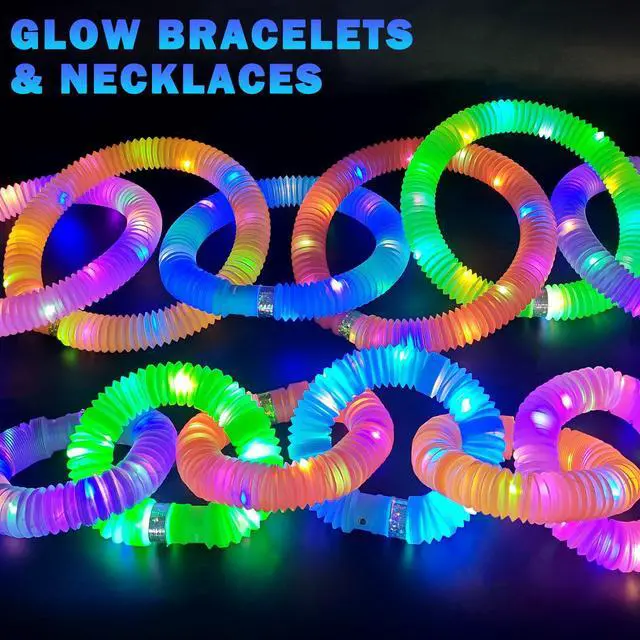 Alt view image 3 of 6 - Glow Sticks Party Favors for Kids 12-96 PCS, Glow in Dark Party Supplies | Light Up Neon Necklace Bracelet Accessories Decorations for Toddlers Boys Girls,Fun for Halloween Birthday Dance Camp Care