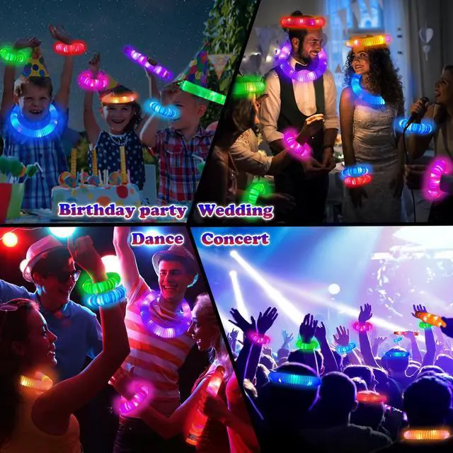 Alt view image 6 of 6 - Glow Sticks Party Favors for Kids 12-96 PCS, Glow in Dark Party Supplies | Light Up Neon Necklace Bracelet Accessories Decorations for Toddlers Boys Girls,Fun for Halloween Birthday Dance Camp Care