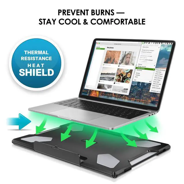 Alt view image 3 of 7 - Laptop Lap Desk for Bed & Couch, Portable Laptop Lap Pad with Retractable Left/Right Mouse Pad, Stable & Comfortable Lap Tray for Sofa, Travel, Writing & Home Office