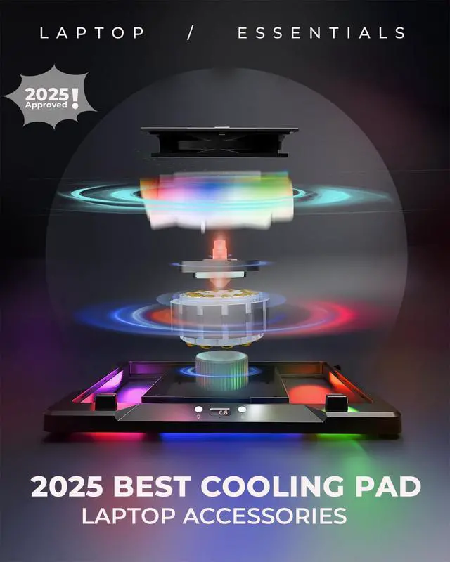 Alt view image 6 of 7 - DEPGI Laptop Cooling Pad, Laptop Cooler Stand with 5.5" Movable Fan Easy to Clean, Auto Temp Sensor & 3-Speed Manual Control, Ultra Quiet 40dB for 1417.3 Inch Laptops,Black
