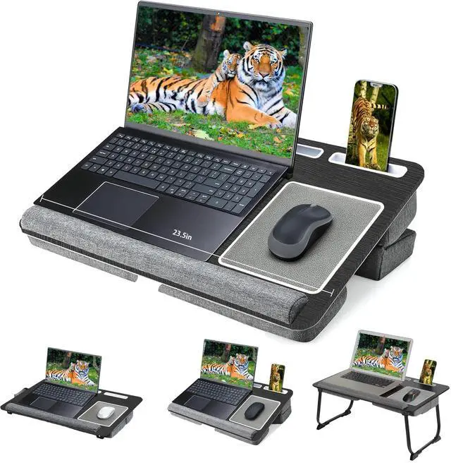 Main image of Laptop Lap Desk, Lap & Bed Desk with Adjustable Cushion, Fit up to 17" Laptop Stand for Couch/Sofa/Floor, Computer Tray Table for Adults, with Foldable Legs,Wrist Rest, Tablet & Phone Holder