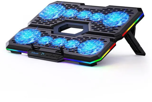 Main image of Laptop Cooling Pad with 10 Fans, Gaming Laptop Fan for 12-18.1 Inch, Laptop Cooler Stand with 7 Adjustable Heights, RGB Light & USB Type-C Notebook Cooling Pad