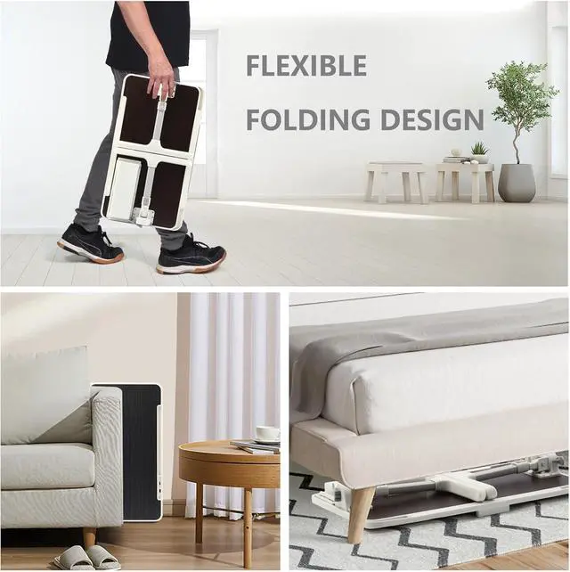 Alt view image 7 of 7 - Laptop Desk for Bed, Height & Angle Adjustable Lap Desk with USB Cooling Fan, LED Light and USB Ports, Foldable Portable Laptop Table for Couch, Sofa, Floor, Reading, Writing, Black