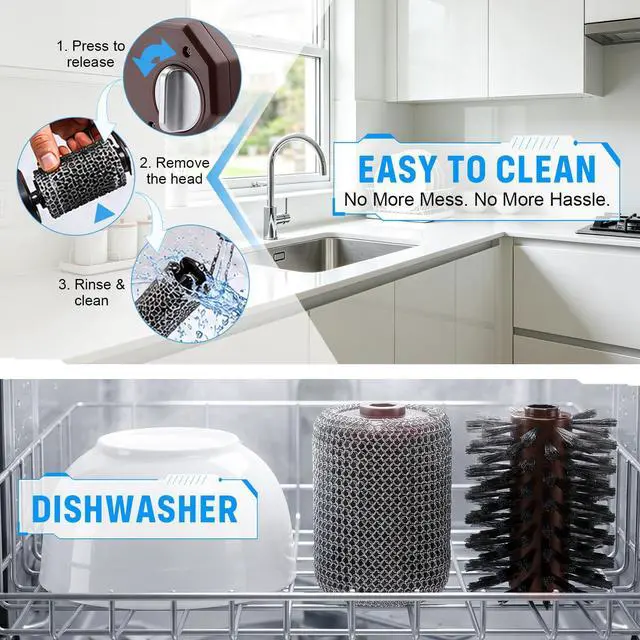 Alt view image 5 of 7 - Electric Grill Brush, Cordless BBQ Grills Cleaner Scrubber Kit | Rechargeable, mesh steel combined, up to 350 RPM, no bristles, no preheating, blasts burnt-on food, cast iron