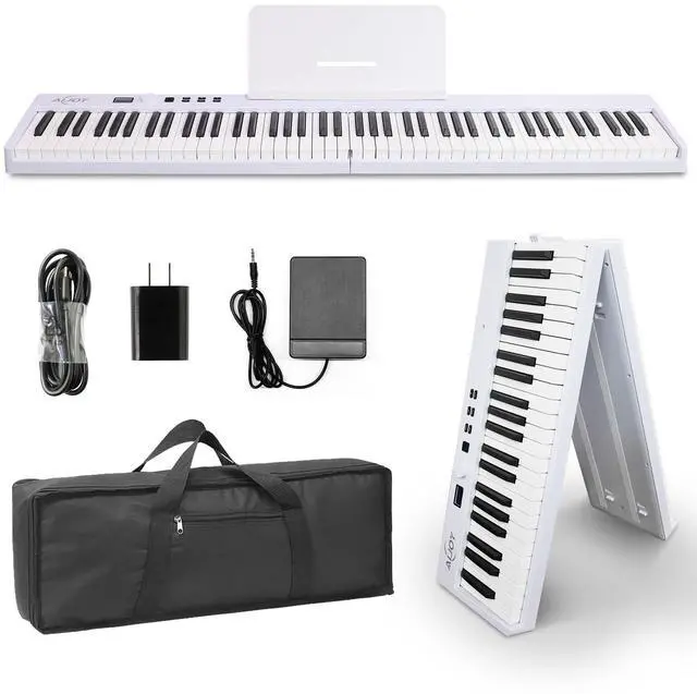Main image of AiJoy 88-Key Piano Keyboard with Semi-Weighted Keys Portable Foldable Piano | Electric Piano with 128 Tones, Built-in Speakers and Battery, USB-MIDI, Sustain Pedal, Carry-Bag Travel Piano for Beginner