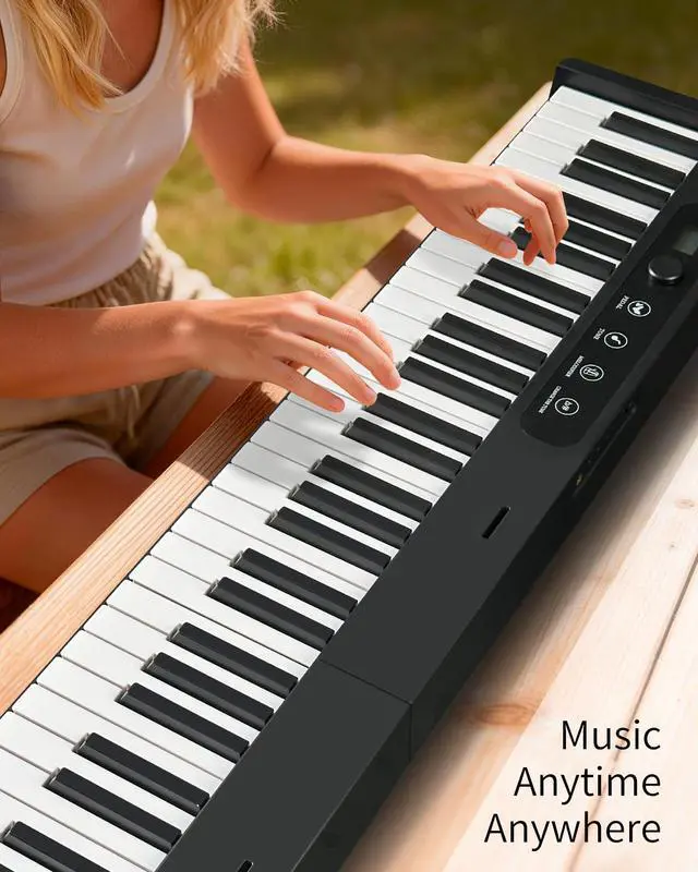 Alt view image 7 of 7 - Finger Ballet 88 Key Folding Piano Keyboard, Digital Piano with Bluetooth MIDI, Full Size/Semi-Weighted/Portable, Rechargeable Travel Piano for Beginners, Adults, Students, Home Practice