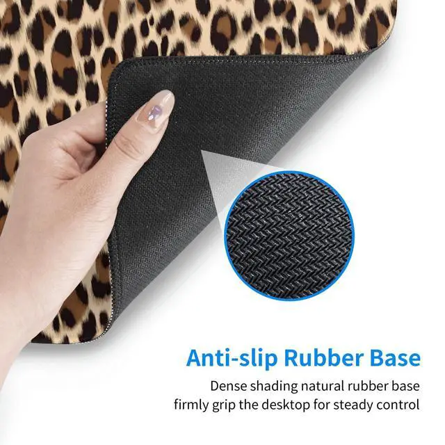 Alt view image 4 of 7 - Light Brown Leopard Cheetah Animal Print Large Mouse Pad Extended Gaming Mousepad 31.5X11.8 Inch XL Big Computer Keyboard Desk Mat with Non-Slip Base and Stitched Edges for Home Game Office