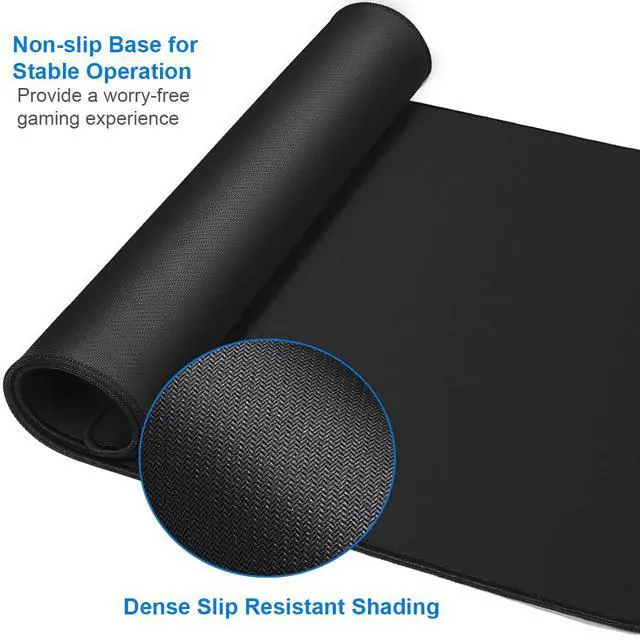 Alt view image 3 of 7 - Large Gaming Mouse Pad, 31.5x15.7 in Large Desk Computer Keyboard Mouse Mat | Gaming MousePad, Water Resist Non-Slip Mousepad Rubber Base Long XXL Large Extended Mat for Work & Gaming, Office Home, Bl