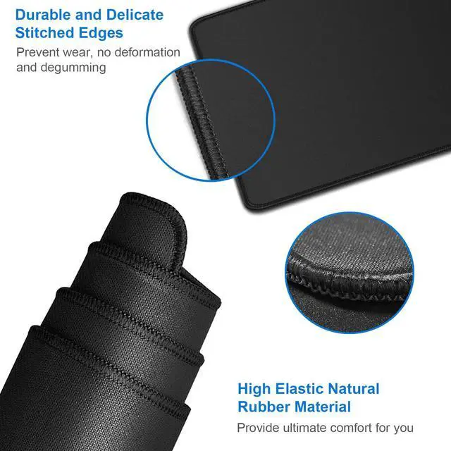 Alt view image 5 of 7 - Large Gaming Mouse Pad, 31.5x15.7 in Large Desk Computer Keyboard Mouse Mat | Gaming MousePad, Water Resist Non-Slip Mousepad Rubber Base Long XXL Large Extended Mat for Work & Gaming, Office Home, Bl