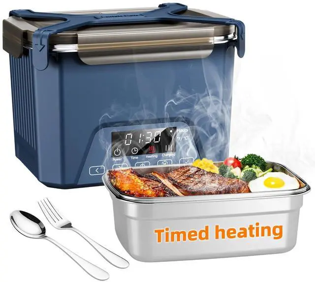 Main image of Cordless Electric Lunch Box for Adults, Heated Lunch Box 20000 mAh Battery Powered with Automatic Heating, 1.2L Portable Food Warmer, BPA Free