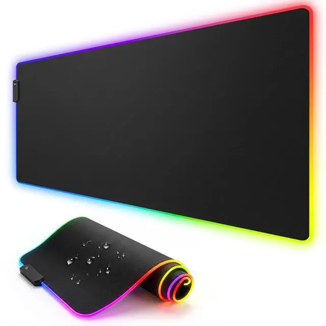 Main image of RGB Gaming Mouse Pad, 0.16 Inch Thickness, 31.5" x 11.8" Large Mouse Pad for Desk, 14 Light Modes Desk Mat, Waterproof, for PC Laptop Office Gaming Use