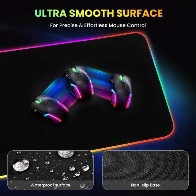 Alt view image 7 of 7 - Gimars Upgrade 3 in 1 RGB Mouse Pad with 15W Magnetic Fast Wireless Charging, 31.5x11.8x0.16in Gaming Mousepad, 15 Color Modes, Waterproof Non-Slip XXL Desk Mat with Smooth Surface for Home Office PC