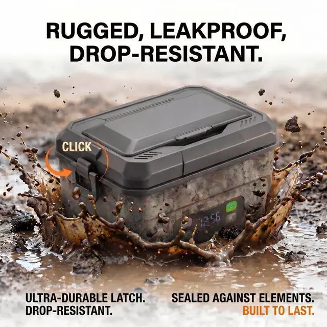 Alt view image 5 of 7 - Heated Lunch Box for Men, Cordless Electric Self Heating Lunchbox, 22500mAh Rechargeable Battery Powered Food Warmer, Portable Reheatable 1.5L Stainless Steel, Scheduled Heating for work