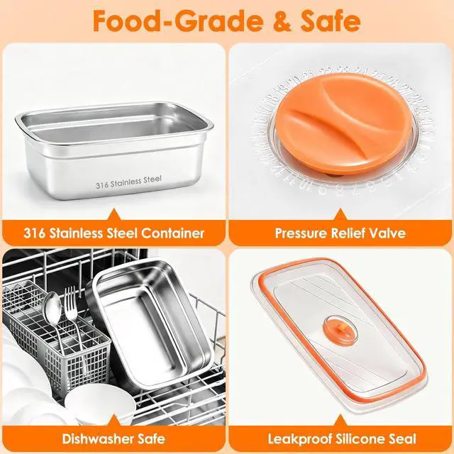 Alt view image 6 of 7 - Cordless Heated Lunch Box for Adults, 30000mAh Battery, 100W, 6-Cup | 316 stainless steel container, smart scheduled heating, LED display and insulated carry lunch bag for work and camping