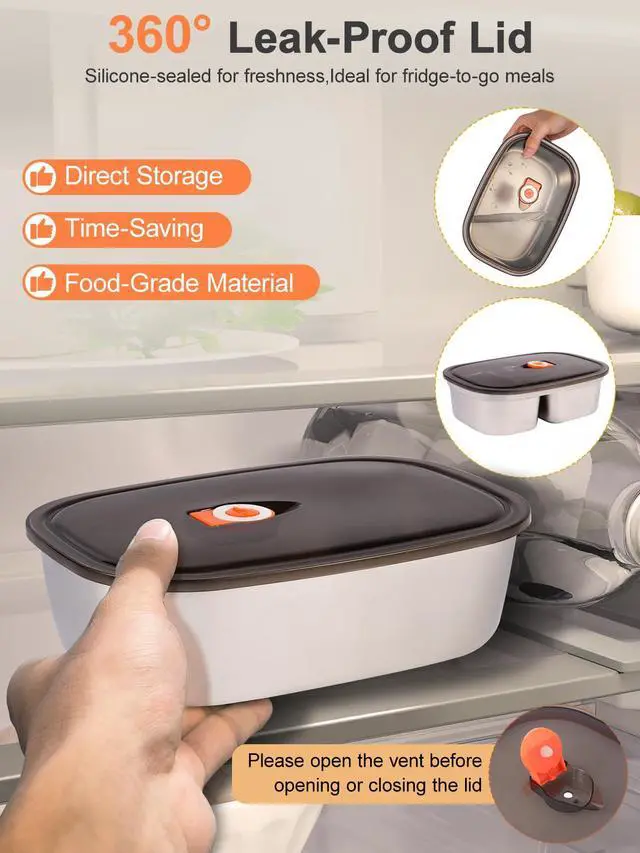 Alt view image 5 of 7 - SOHIDA Electric Lunch Box, 80W Heated Food Warmer with Dual Containers | Fast Heating, Dual 1.5L 304 Containers with Lids, Portable 12/24/110V for Car/Truck/Work, Lonchera Eléctrica Portátil