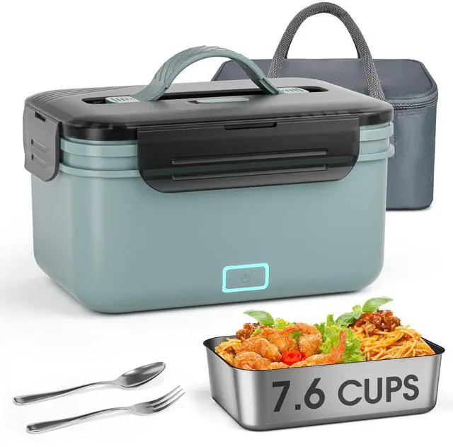 Main image of WisaKey Cordless Electric Lunch Box for Adults, 7.6 Cups Heated Lunch Box | 8000Mah Portable Rechargeable Battery Powered Lunchbox Fast Self Heating Food Warmer Gift for Husband/ Men/Dad