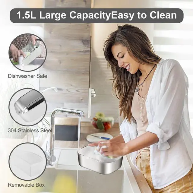 Alt view image 4 of 7 - Electric Lunch Box Food Heater, 3 in 1 Portable Food Warmer Lunch Box for Car & Home, Leak Proof, Lunch Heating Microwave with 304 Stainless Steel Container 1.5 L, 110V/12V/24V