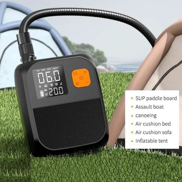 Alt view image 5 of 6 - Rechargeable Electric Paddle Board Pump, 25PSI with LED Flashlight, 8000mAh Battery & 12V Car Adapter, Portable Air Pump for Quick Inflation of Paddle Boards, Kayaks, and Tents