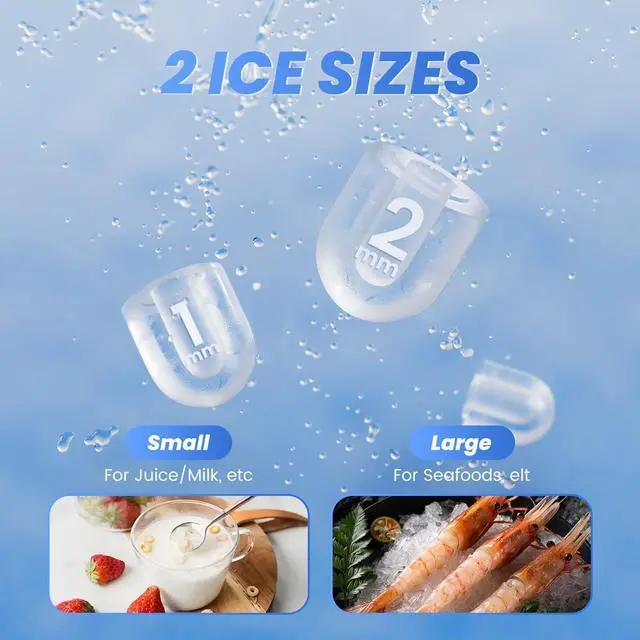 Alt view image 2 of 7 - NEWBULIG Ice Makers Countertop with Handle, Portable Ice Machine, 9 Bullet Ice Cubes in 6 Mins, 26lbs in 24Hrs, Auto-Cleaning, with Basket and Scoop, for Home, Kitchen, RV, Camping,Black | 9 Bullet Cu