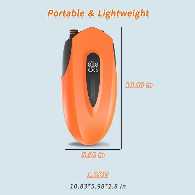 Alt view image 5 of 7 - Fisca Paddle Board Electric Pump 20PSI, Portable Rechargeable Paddleboard Pump, 12000mAh Dual Stage Inflation Deflation Auto-Off Air Pump for SUP, Kayak, Inflatable Boat, Tent
