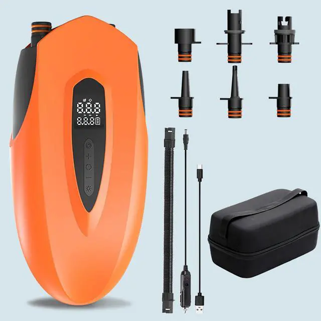 Alt view image 7 of 7 - Fisca Paddle Board Electric Pump 20PSI, Portable Rechargeable Paddleboard Pump, 12000mAh Dual Stage Inflation Deflation Auto-Off Air Pump for SUP, Kayak, Inflatable Boat, Tent