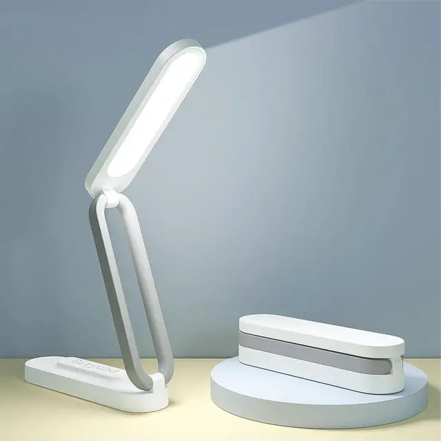 Main image of Giryuhd LED Desk Lamp for Office Home & Battery Operated Lamp Rechargeable Lamp Foldable & Portable Light, LED Desk Light Strip, 3 Brightness Dimmable Small Desk Lamp Wireless Reading Lamp (White)