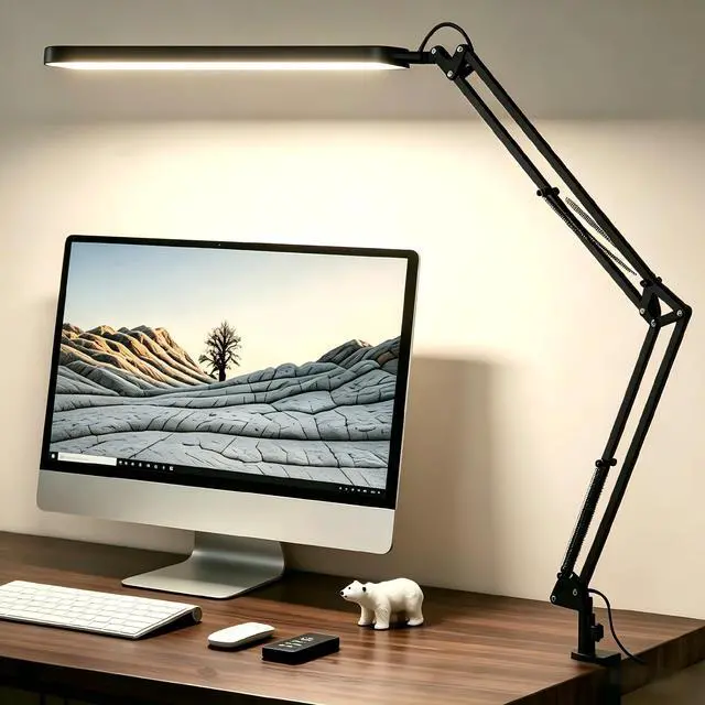 Main image of Desk Lamp for Home Office, Eye Comfortable LED Desk Light for Long Hours, Adjustable Swing Arm with Memory Function, Black